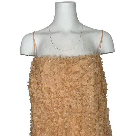 Anthropologie 3D Floral Embellished Mini Dress XL Peach NEW - Picture 9 of 14